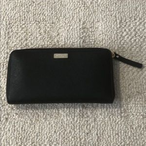 Kate spade black zip around wallet